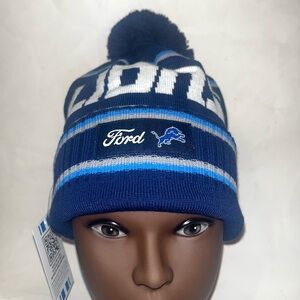 NFL Detroit Lions Pom Pom Beanie Hat NWT Unisex